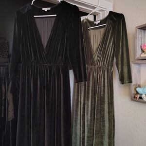 Baltic Born Elegant Velvet V-Neck Dresses